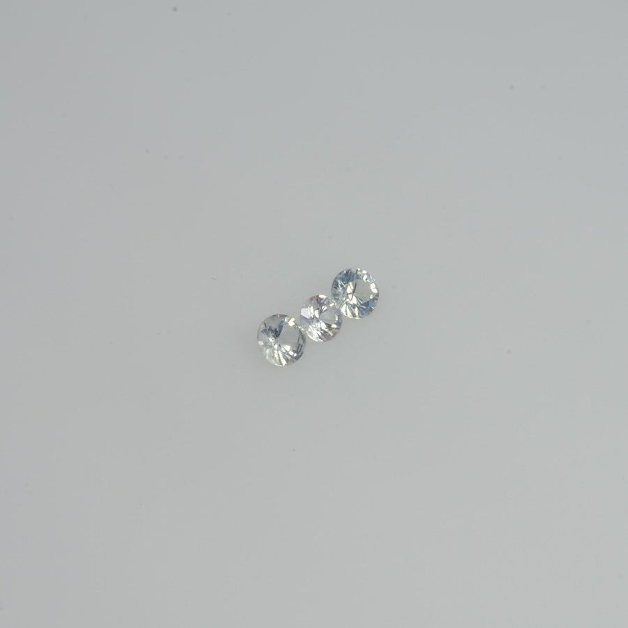 2.5-3.5 mm Natural Yellowish White Sapphire Loose Cleanish Quality Gemstone Round Diamond Cut