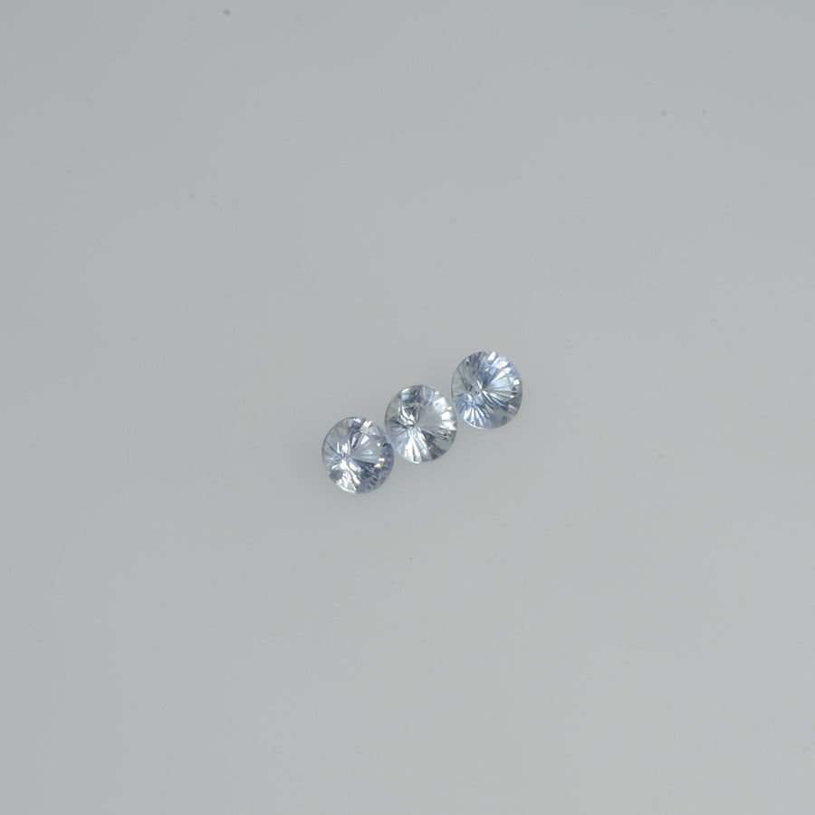 2.5-4.0 mm Natural Bluish White Sapphire Loose Vs Quality Gemstone Round Diamond Cut