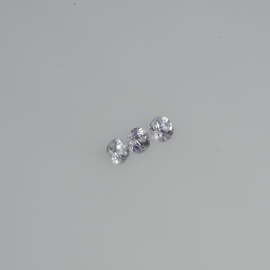2.0-3.5 mm Natural Purpleish White Sapphire Loose Vs Quality  Gemstone Round Diamond Cut