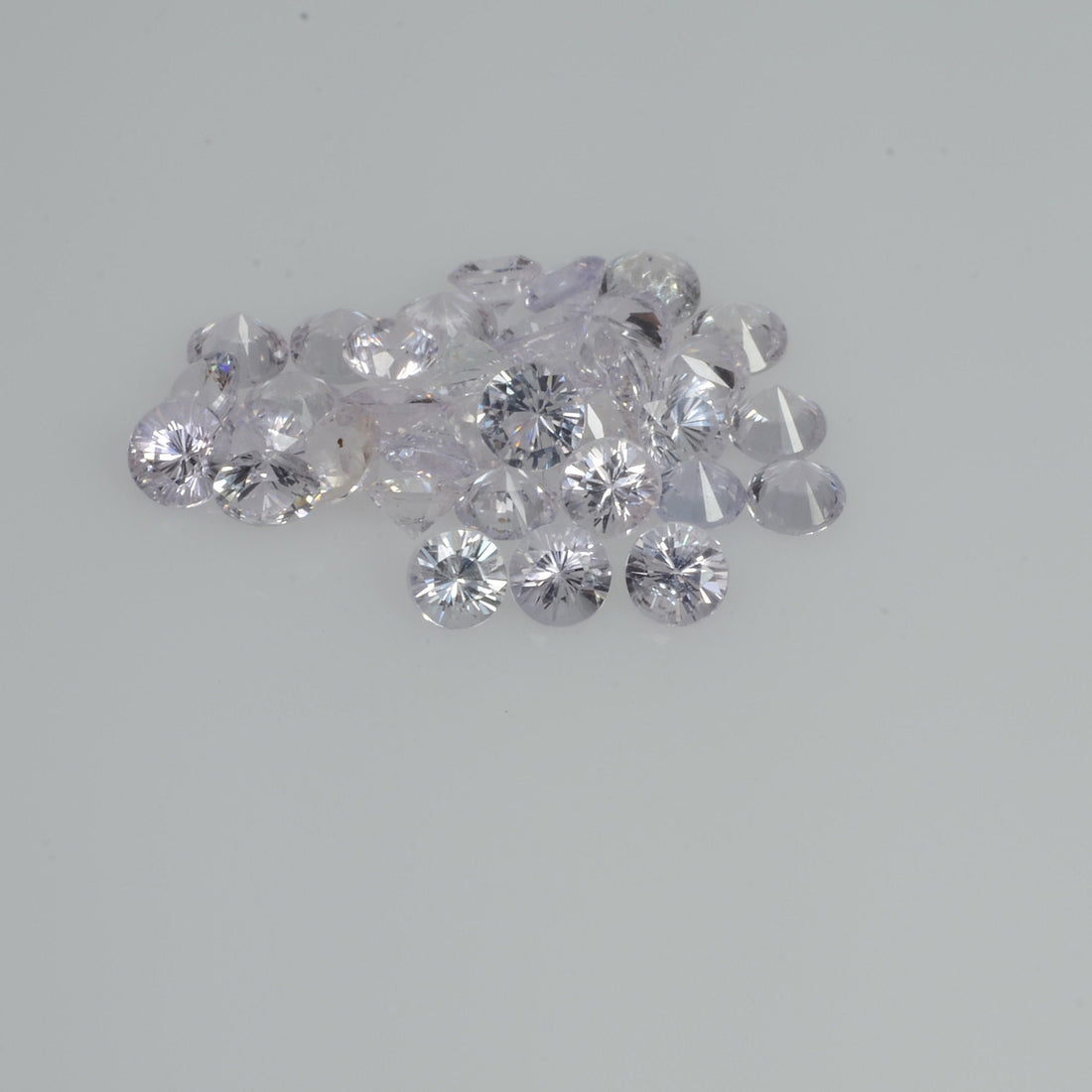 2.0-3.5 mm Natural Purpleish White Sapphire Loose Vs Quality  Gemstone Round Diamond Cut