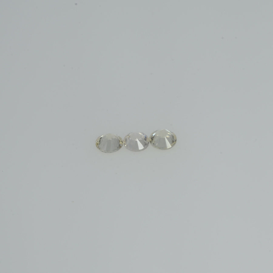 3.0   mm Natural Yellowish white Sapphire Loose Cleanish Quality  Gemstone Round Diamond Cut