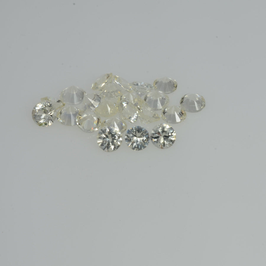 3.0   mm Natural Yellowish white Sapphire Loose Cleanish Quality  Gemstone Round Diamond Cut
