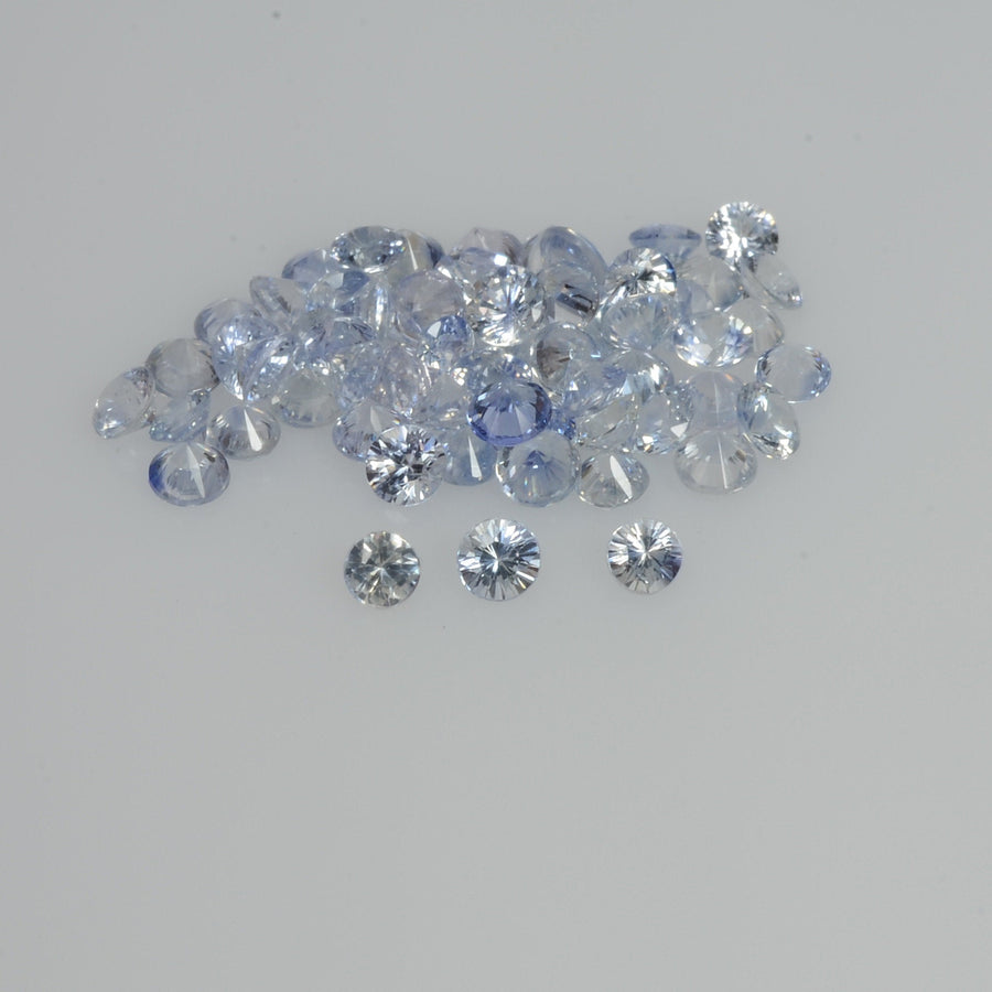 2.5-3.0 mm Natural Bluish white Sapphire Loose Pk Quality  Gemstone Round Diamond Cut - Thai Gems Export Ltd.
