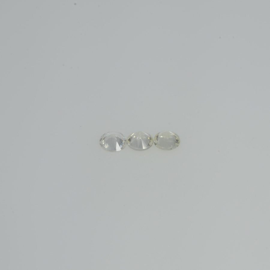 3.0 mm Natural Yellowish white Sapphire Loose Vs Quality  Gemstone Round Diamond Cut