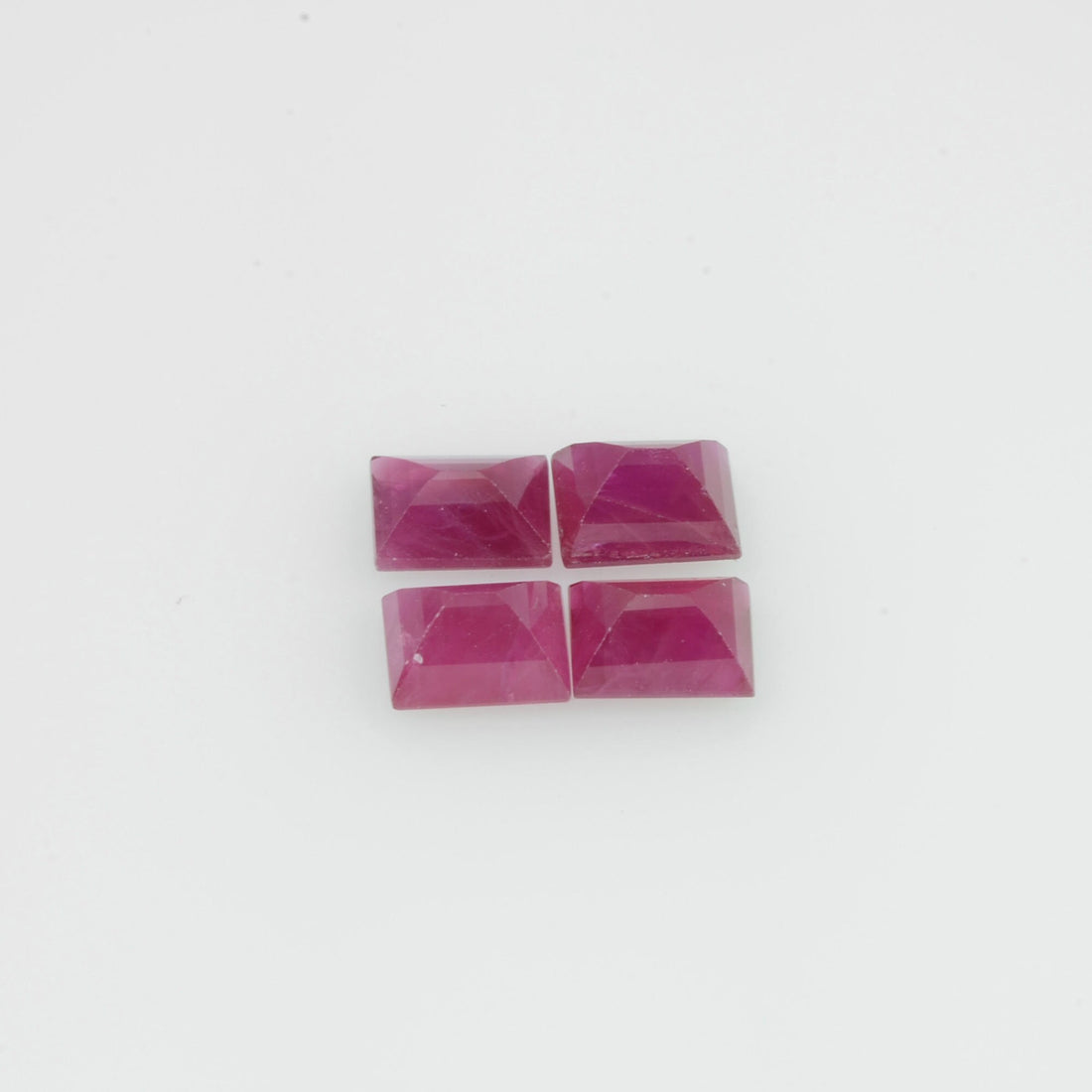 4x3 mm Natural Burma Ruby Loose Gemstone Long Square Cut