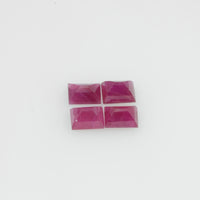 4x3 mm Natural Burma Ruby Loose Gemstone Long Square Cut