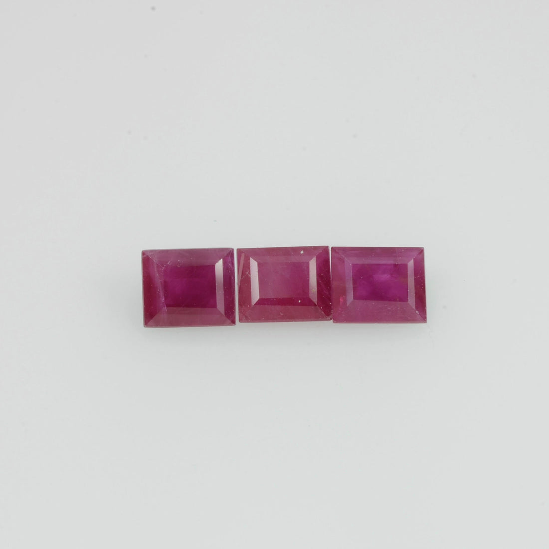 4x3 mm Natural Burma Ruby Loose Gemstone Long Square Cut