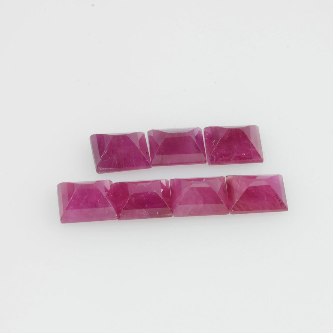 4x3 mm Natural Burma Ruby Loose Gemstone Long Square Cut