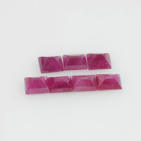 4x3 mm Natural Burma Ruby Loose Gemstone Long Square Cut
