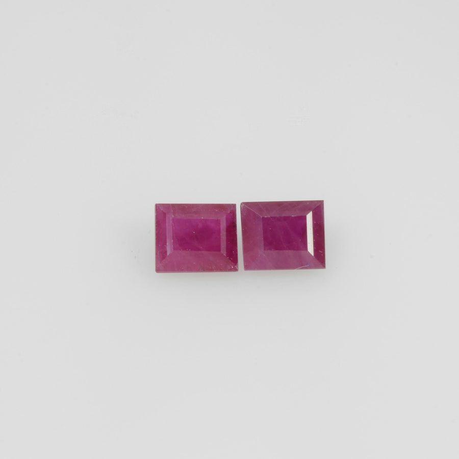 4.5x3.5 mm Natural Burma Ruby Loose Gemstone Long Square Cut