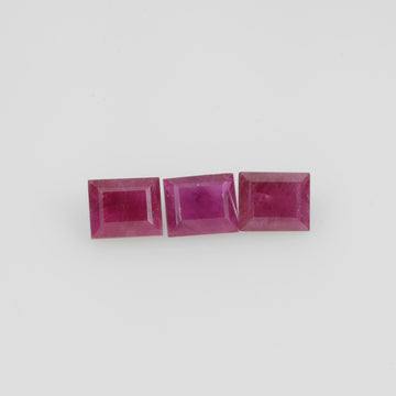 4.5x3.5 mm Natural Burma Ruby Loose Gemstone Long Square Cut