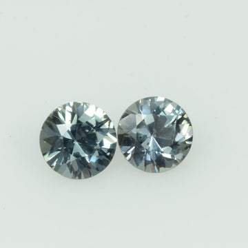 3.8 mm Natural Teal Green Sapphire Loose Pair Gemstone Round Cut