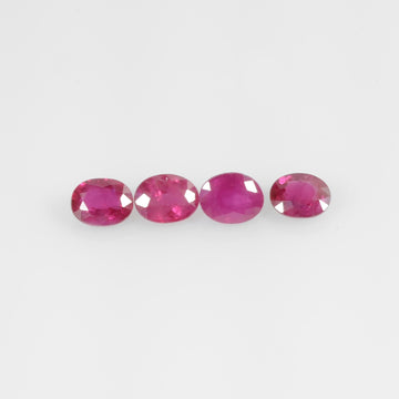 5x4 MM Natural Ruby Loose Gemstone Oval Cut