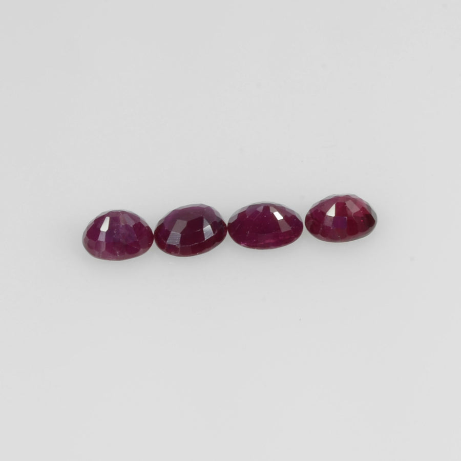 4.5x3.5 MM Natural Ruby Loose Gemstone Oval Cut