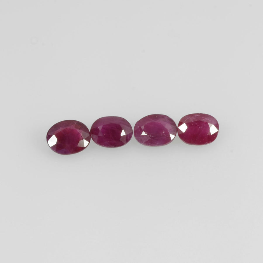 4.5x3.5 MM Natural Ruby Loose Gemstone Oval Cut