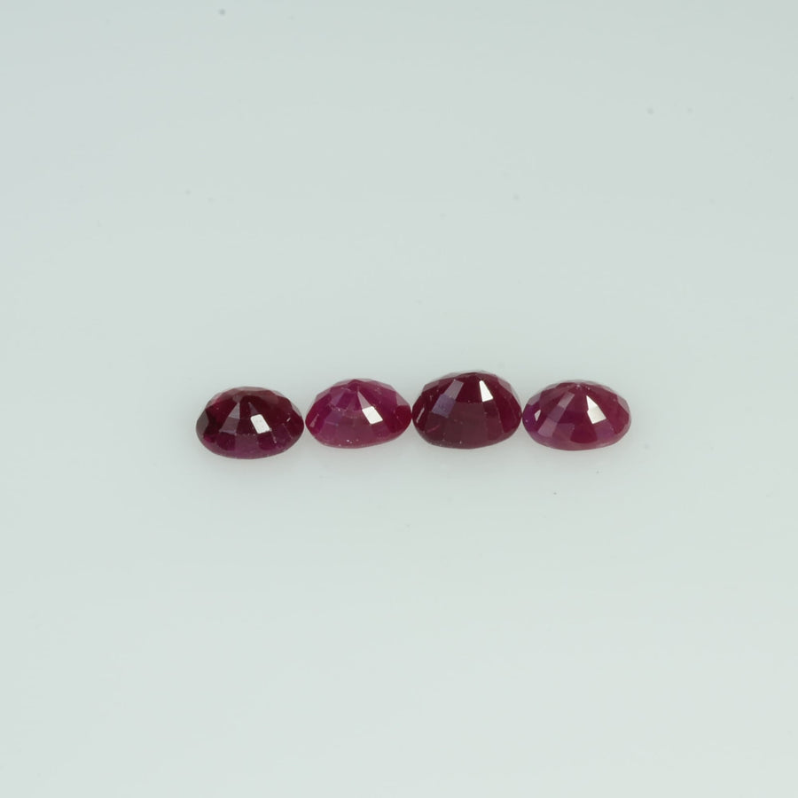 4x3 MM Natural Ruby Loose Gemstone Oval Cut