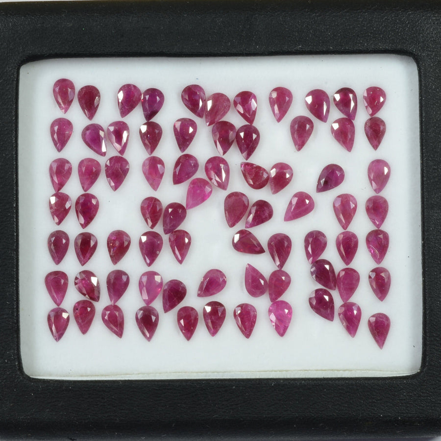 6x4 mm Natural Ruby Loose Gemstone Pear Cut