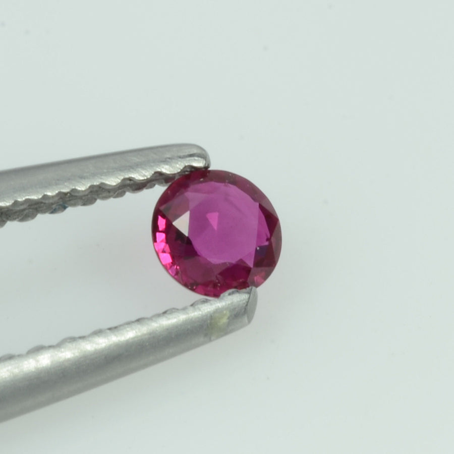 3.7 mm  Natural Burma Ruby Loose Gemstone Round Cut