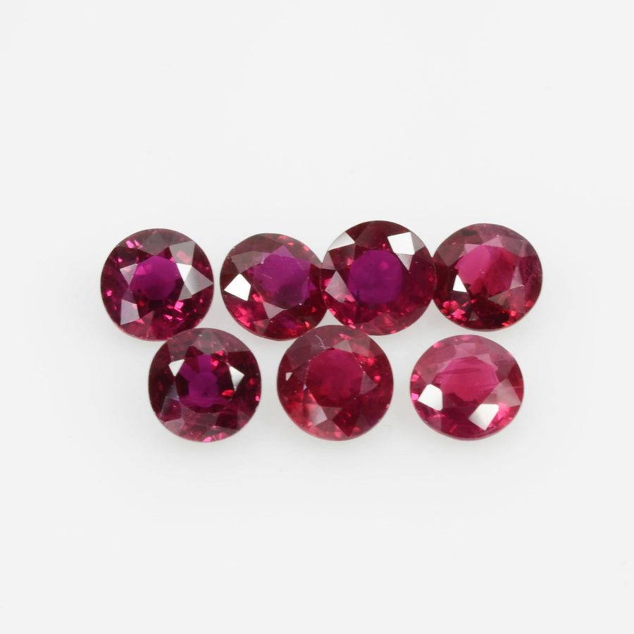 3.8-4.9 mm Natural Ruby Loose Gemstone Round Cut
