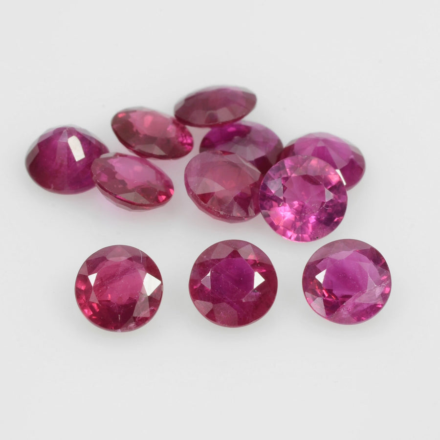 4.5-5.8 mm Natural Ruby Loose Gemstone Round Cut