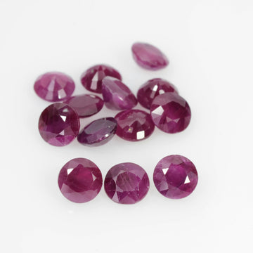 4.4-8.8 mm Natural Ruby Loose Gemstone Round Cut