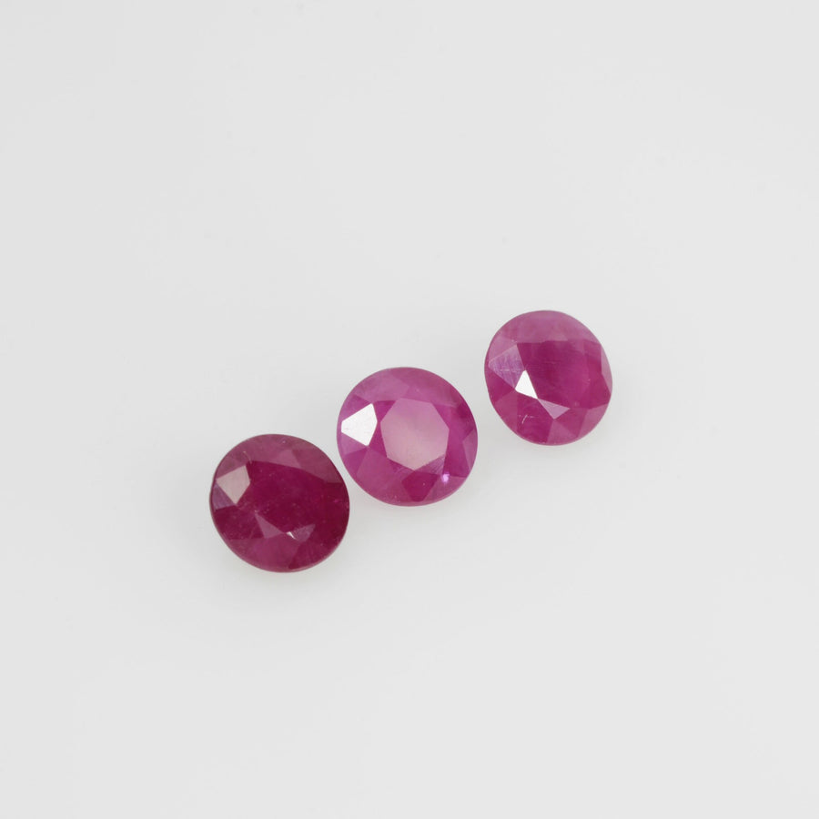 4.3-5.2 mm Natural Ruby Loose Gemstone Round Cut