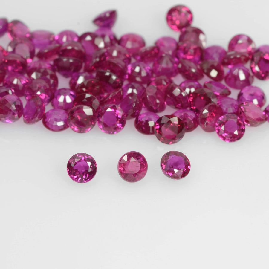 2.3-3.8 mm Natural Ruby Loose Gemstone Round Cut