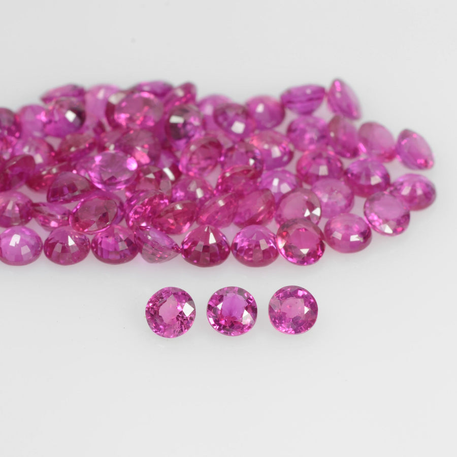 2.3-3.8 mm Natural Ruby Loose Gemstone Round Cut