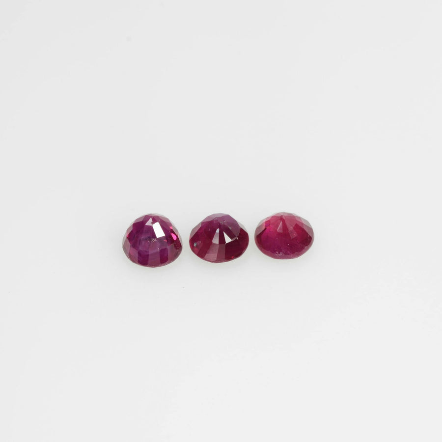 3.7-4.6 mm Natural Ruby Loose Gemstone Round Cut