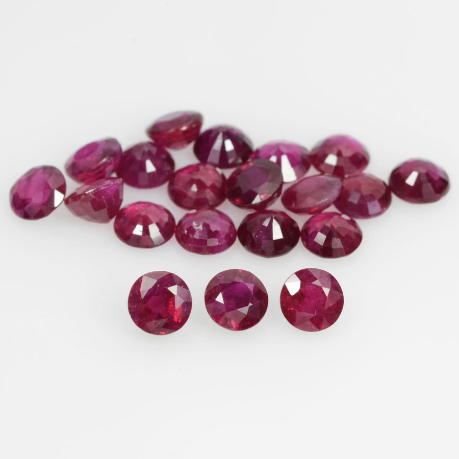 3.7-4.6 mm Natural Ruby Loose Gemstone Round Cut