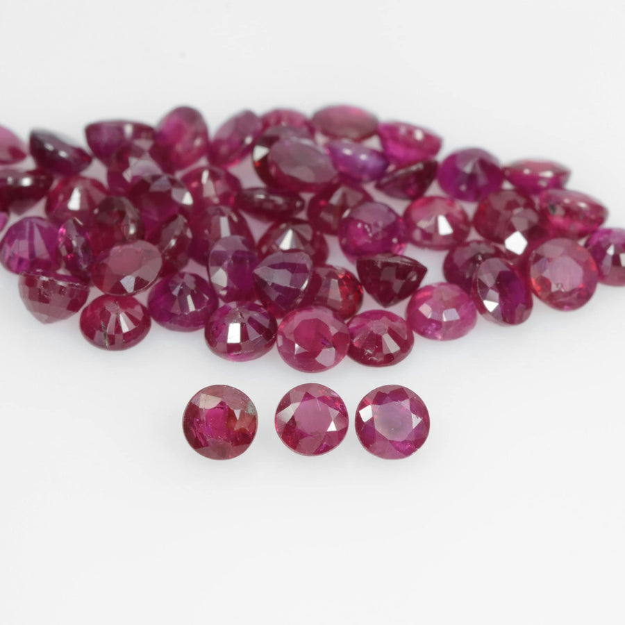 2.8-4.4 mm Natural Ruby Loose Gemstone Round Cut