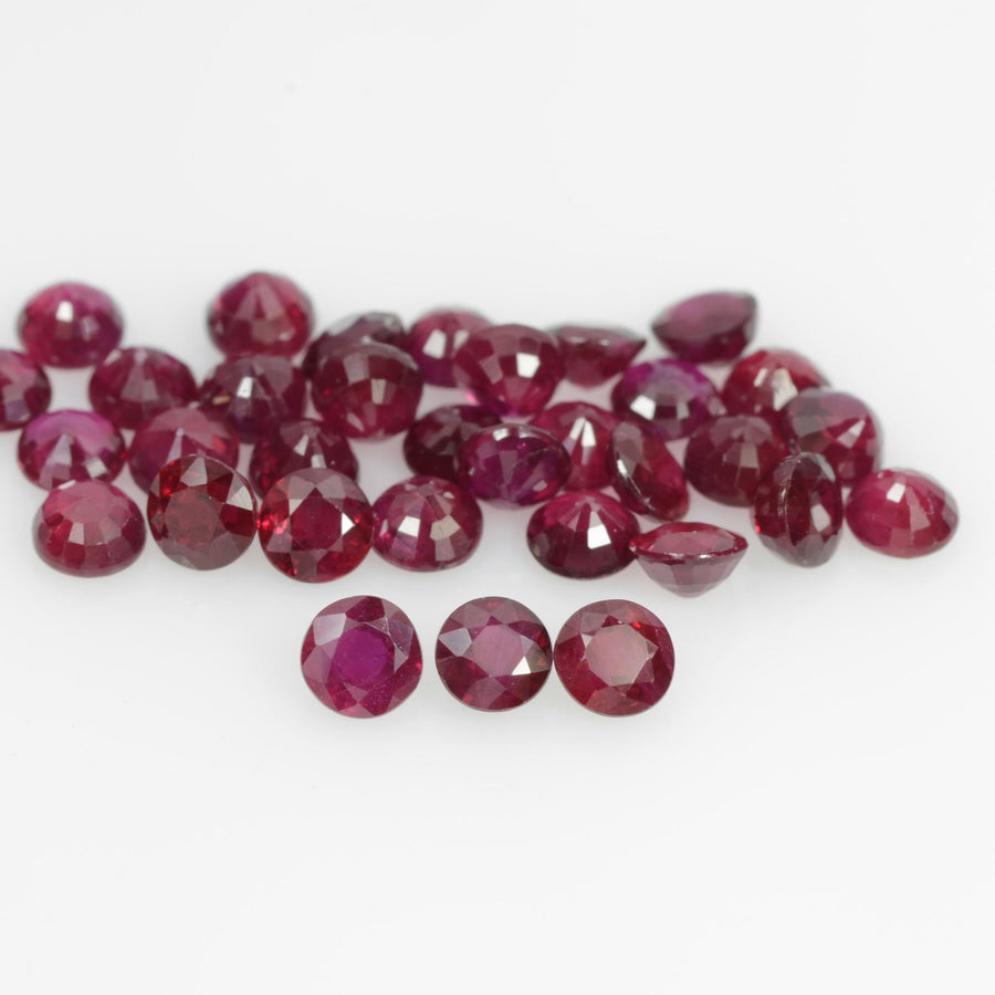 2.1-3.7 mm Natural Ruby Loose Gemstone Round Cut