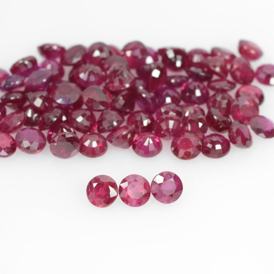 2.6-3.6 mm Natural Ruby Loose Gemstone Round Cut