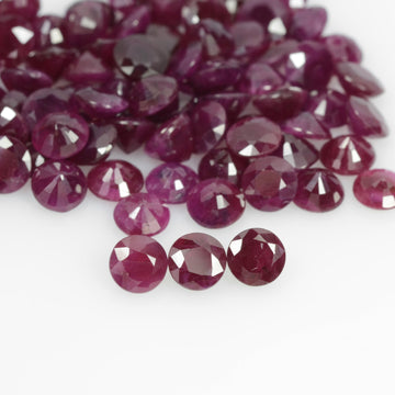 3.7-4.2 mm Natural Ruby Loose Gemstone Round Cut