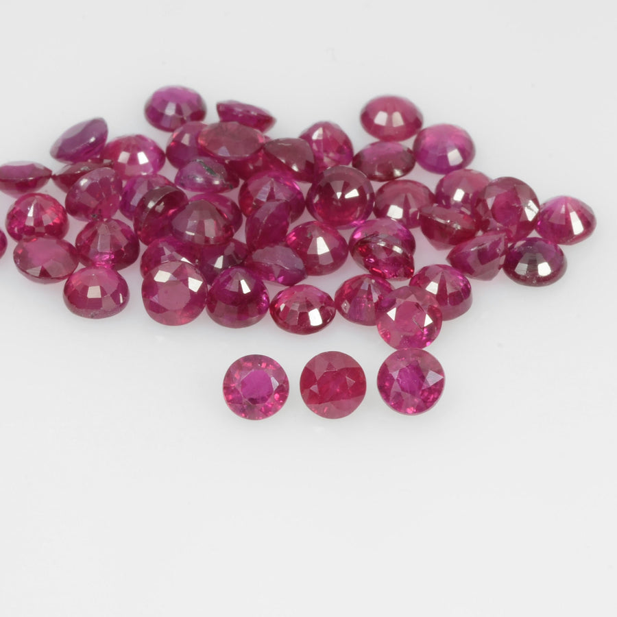 2.6-3.7 mm Natural Ruby Loose Gemstone Round Cut