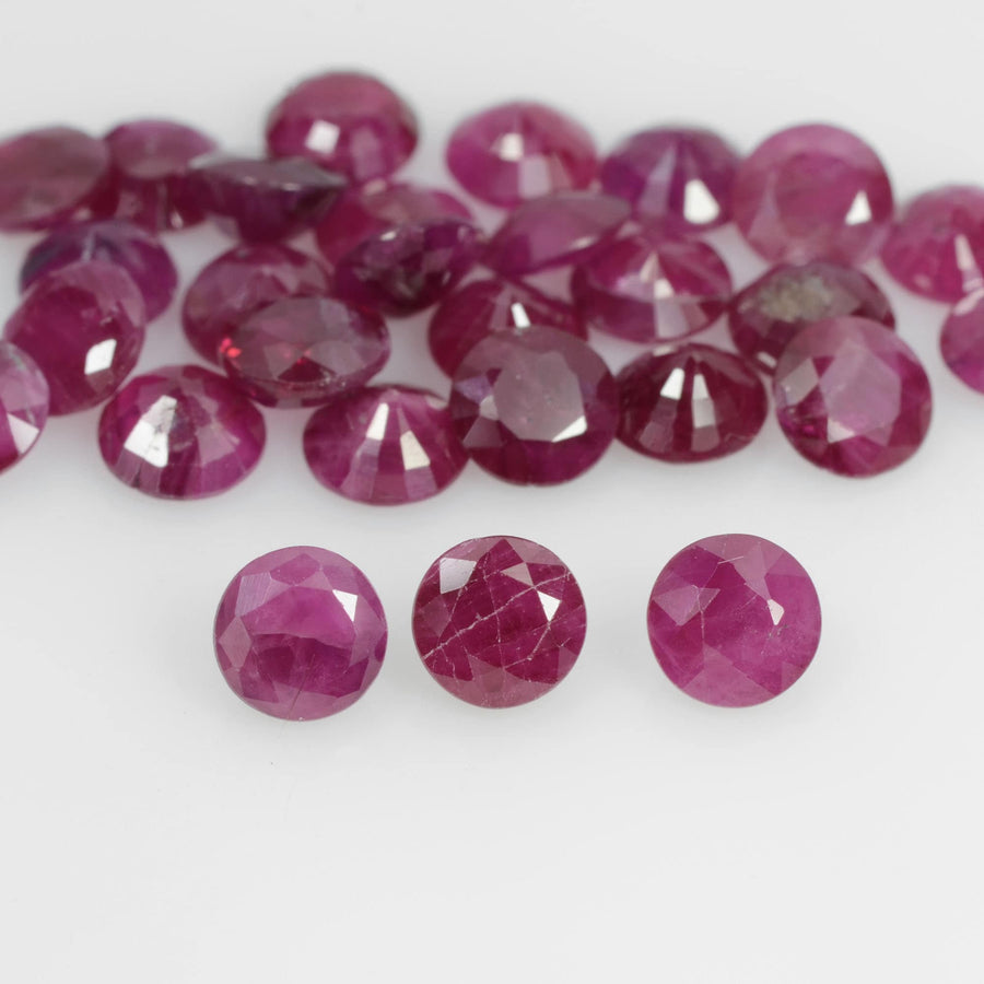 4.1-5.5 mm Natural Ruby Loose Gemstone Round Cut