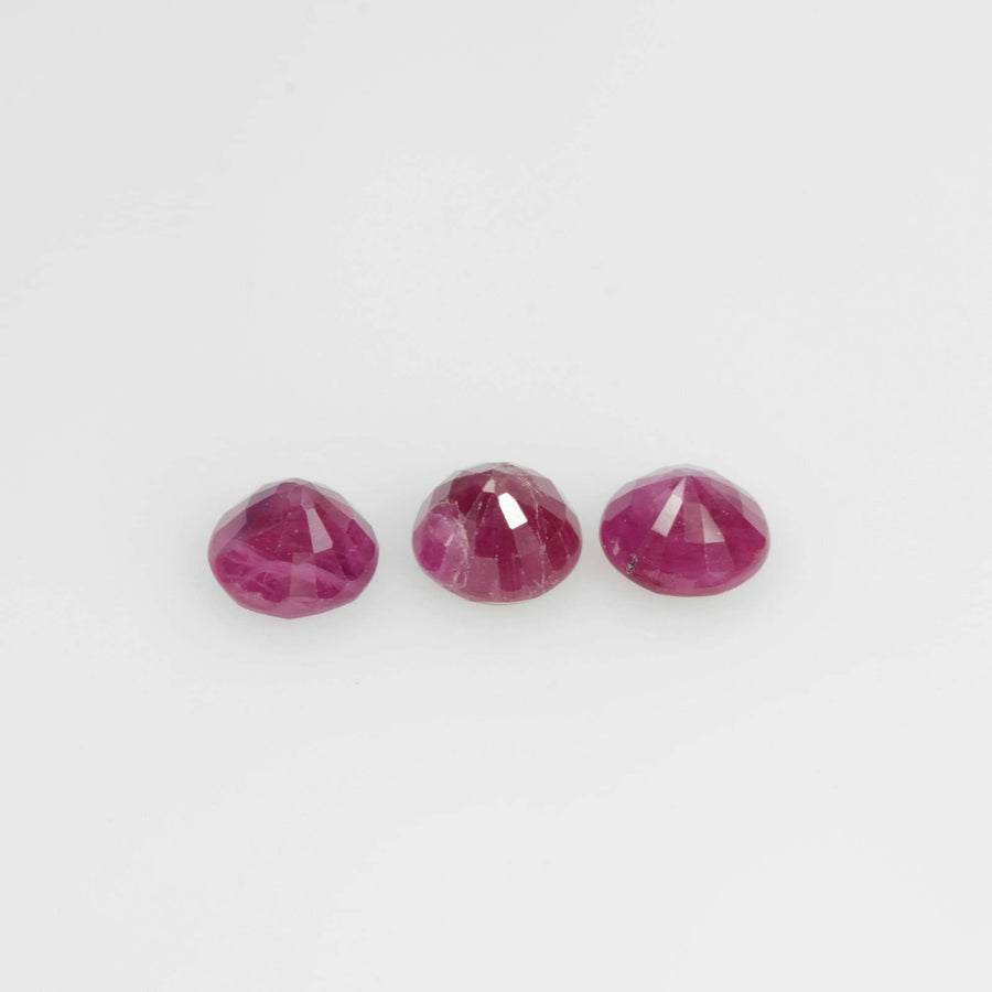 4.1-5.5 mm Natural Ruby Loose Gemstone Round Cut