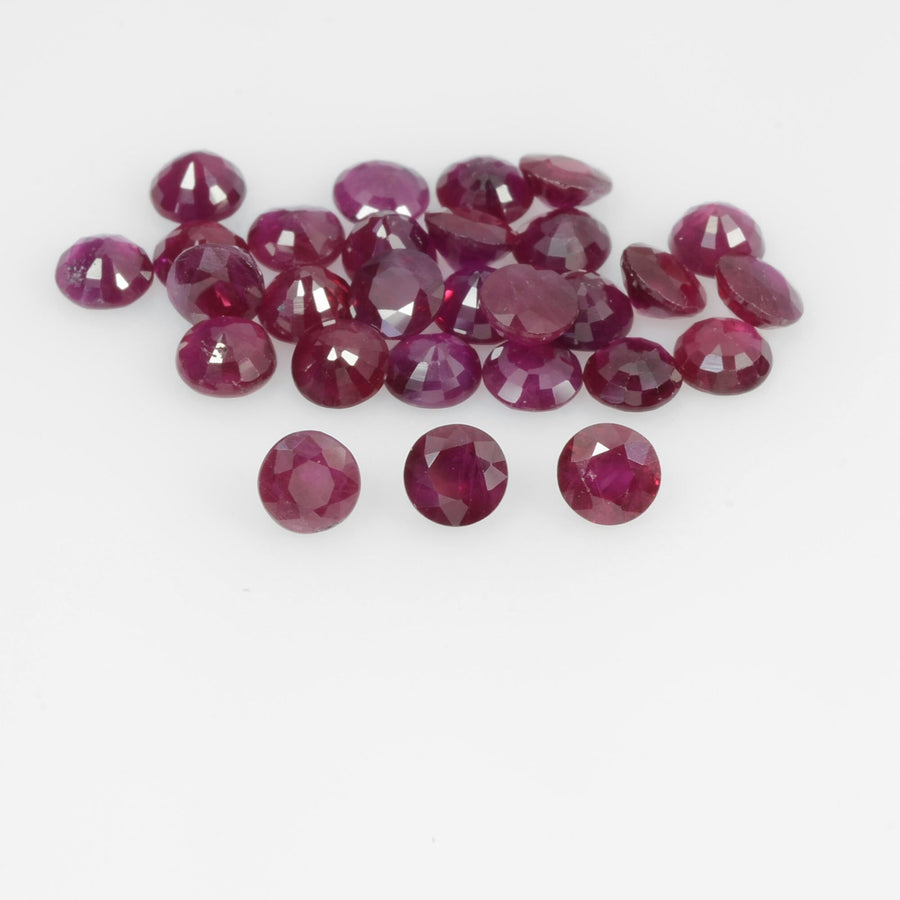 1.8-3.7 mm Natural Ruby Loose Gemstone Round Cut