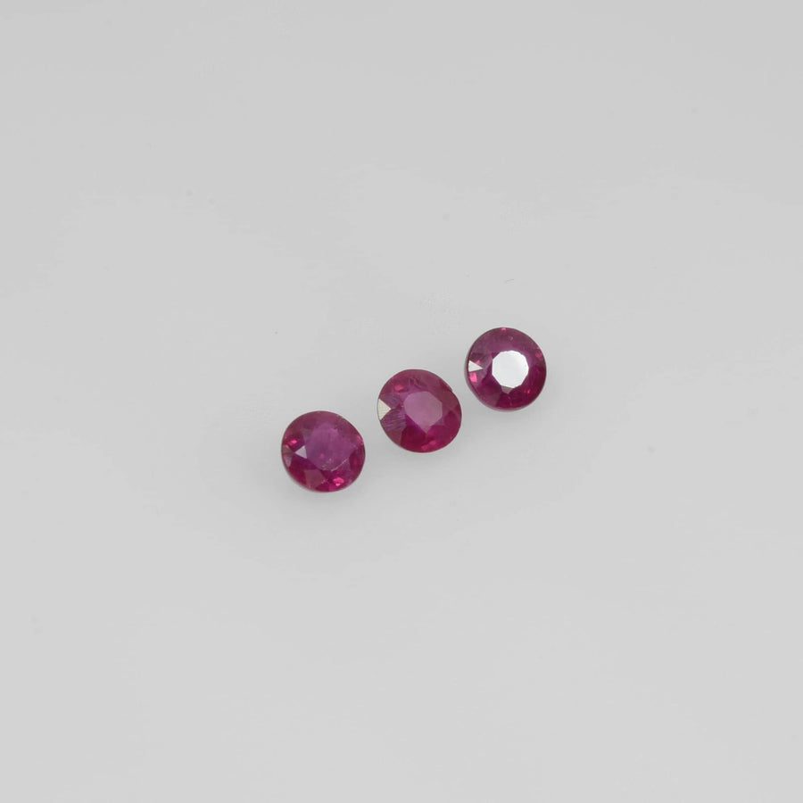 2.8-3.6 mm Natural Ruby Loose Gemstone Round Cut