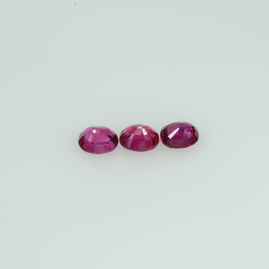 3.7x3 mm Natural Burma Ruby Loose Gemstone Oval Cut