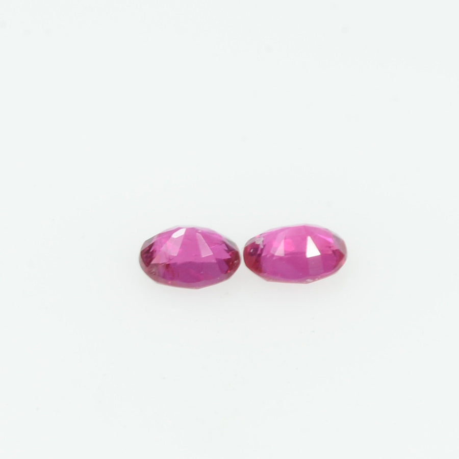 Pair Natural Burma Ruby Loose Gemstone Oval Cut