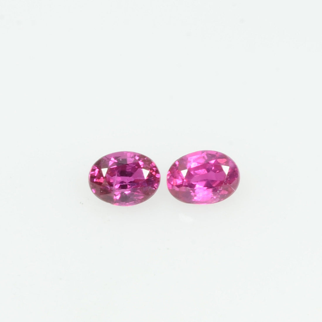 Pair Natural Burma Ruby Loose Gemstone Oval Cut