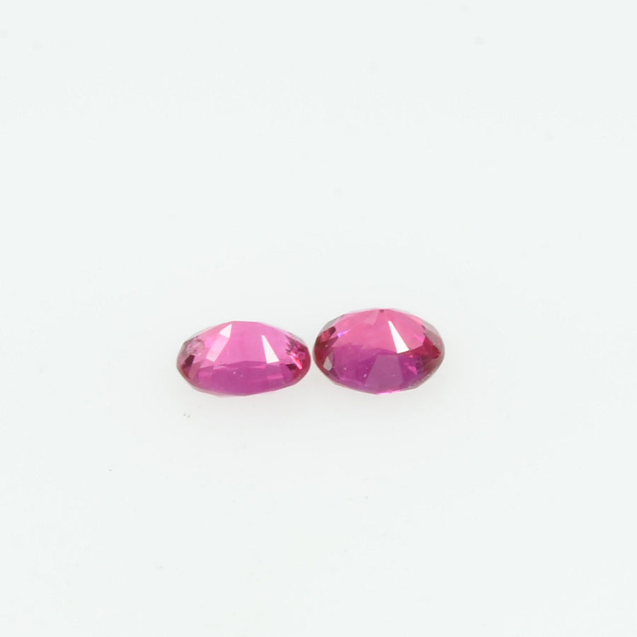 Pair Natural Burma Ruby Loose Gemstone Oval Cut