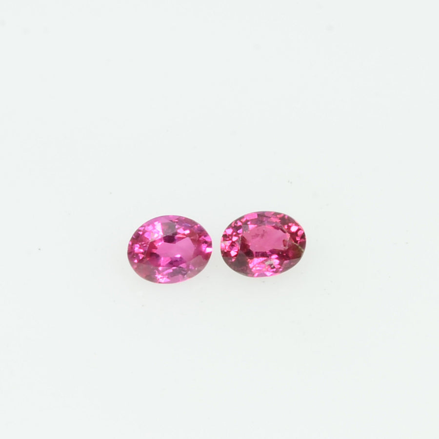 Pair Natural Burma Ruby Loose Gemstone Oval Cut