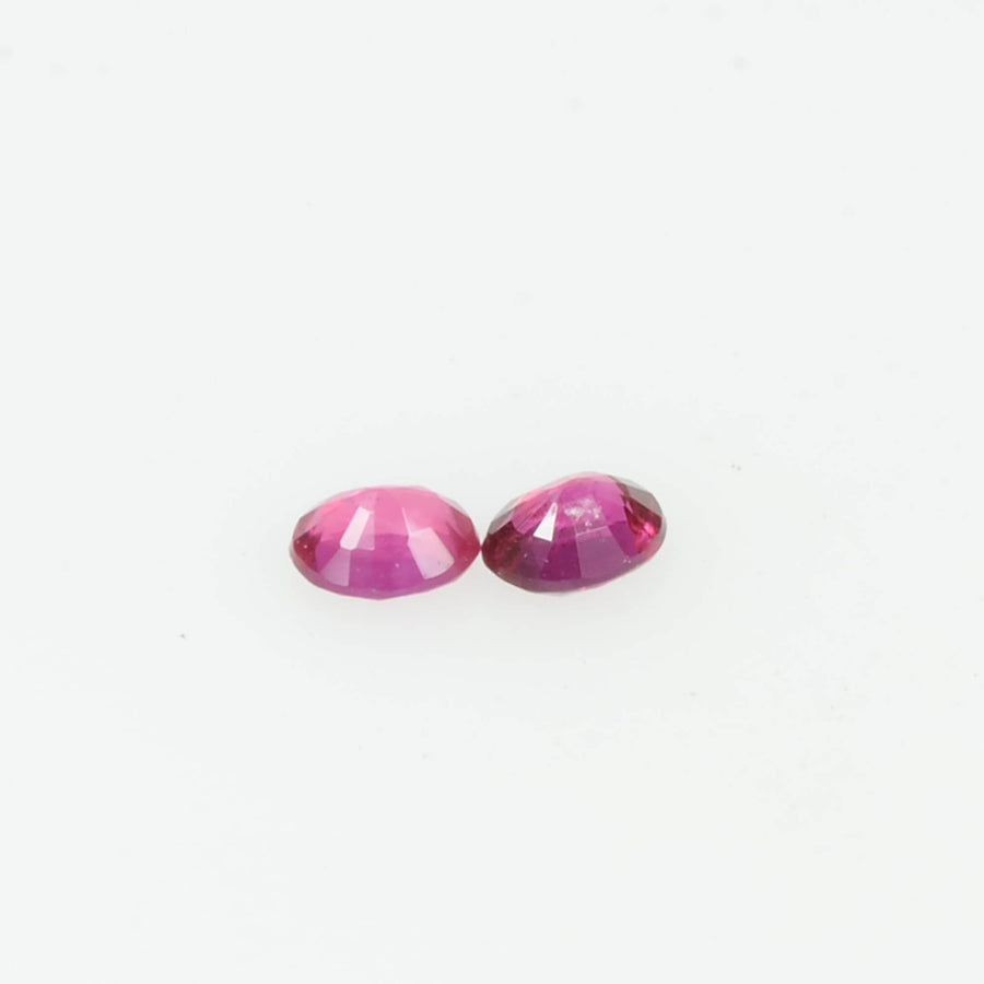 Pair Natural Burma Ruby Loose Gemstone Oval Cut