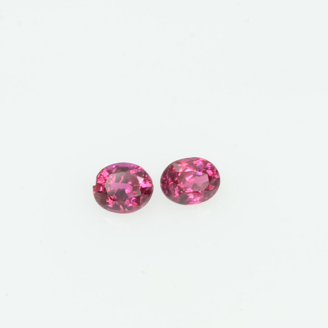 Pair Natural Burma Ruby Loose Gemstone Oval Cut