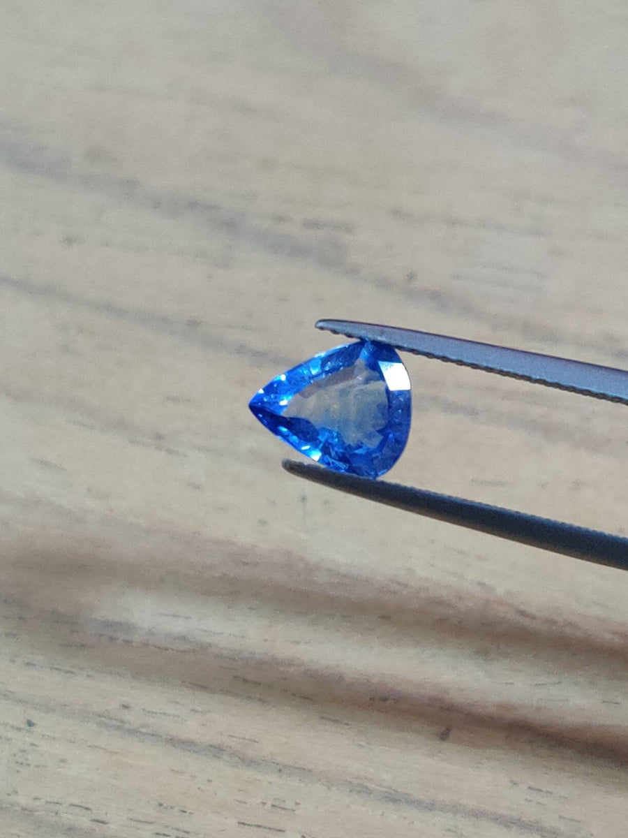 2.58 cts Unheated Natural Blue Sapphire Loose Gemstone Pear Cut