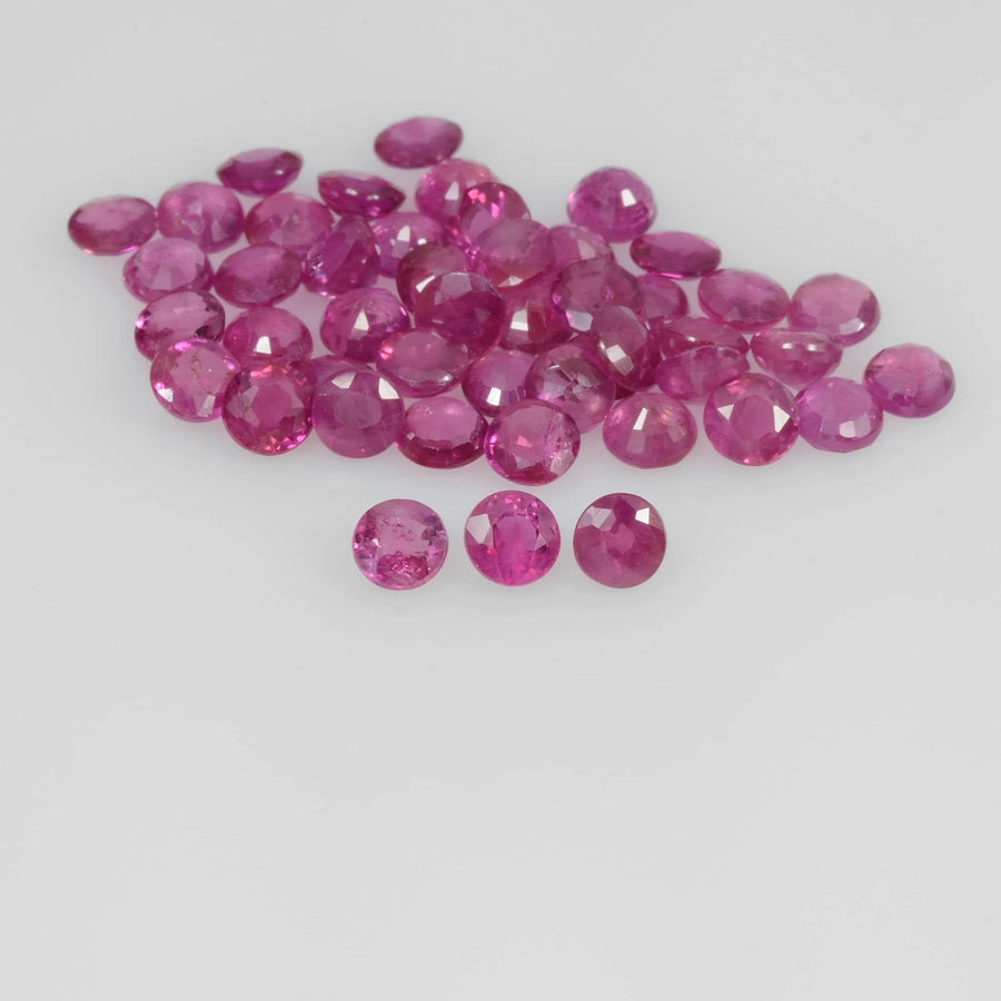 1.8-4.2 mm Natural Ruby Loose Gemstone Round Cut