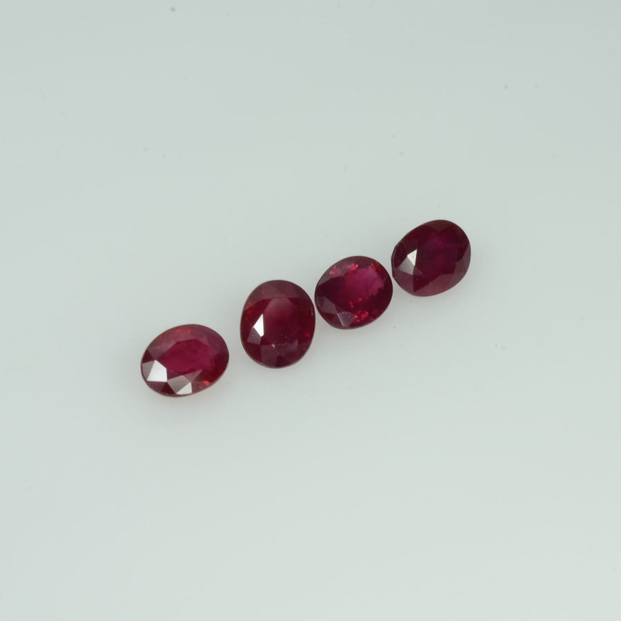 4.5x3.5 MM Natural Ruby Loose Gemstone Oval Cut