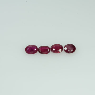 4x3 MM Natural Burma Ruby Loose Gemstone Oval Cut